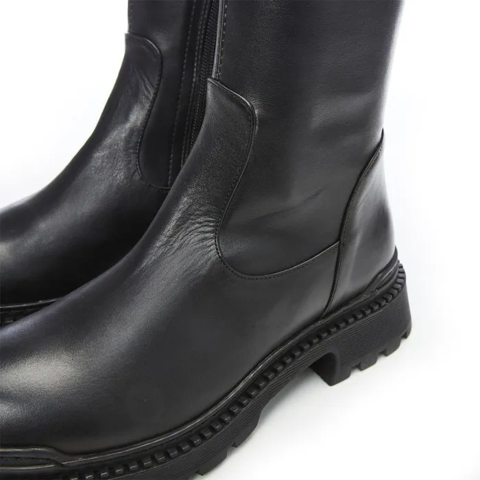 Women Moda In Pelle Over The Knee Boots Bsoleful B Stari Black Leather