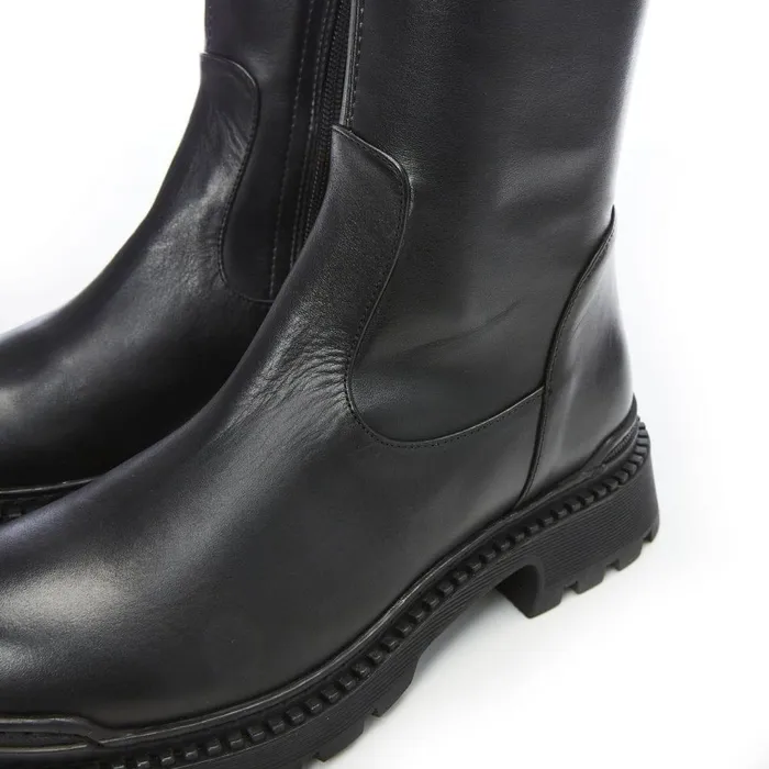 Women Moda In Pelle Over The Knee Boots Bsoleful B Stari Black Leather