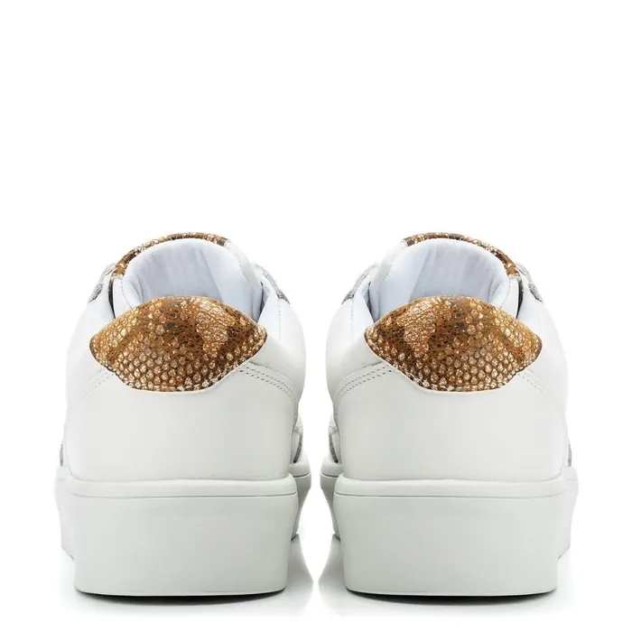 Women Moda In Pelle Platform Trainers Bsoleful BJessie White Leather