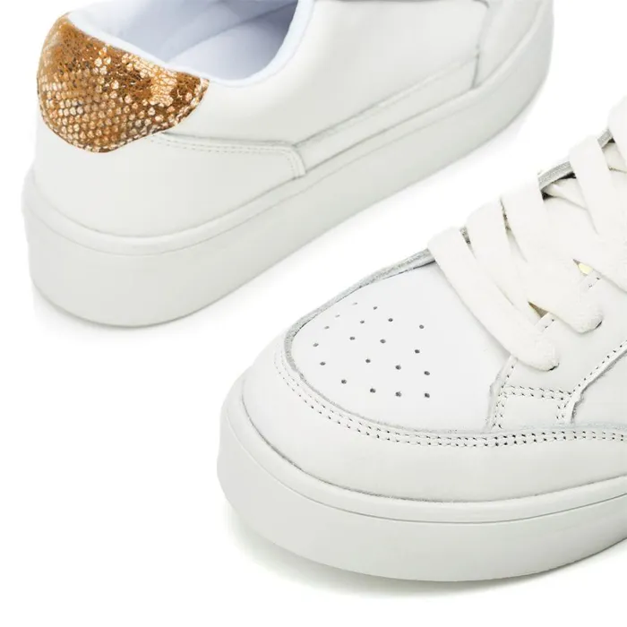 Women Moda In Pelle Platform Trainers Bsoleful BJessie White Leather