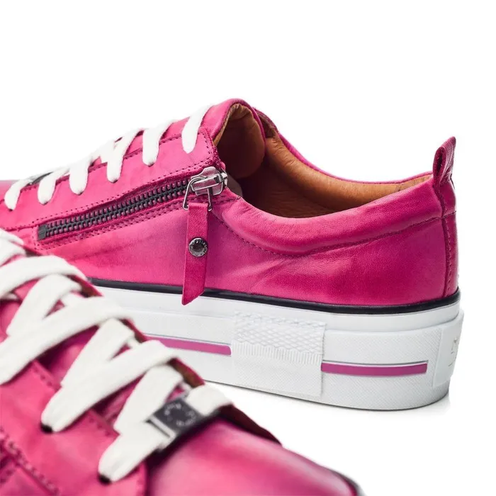 Women Moda In Pelle Platform Trainers Filician Dark Pink Leather