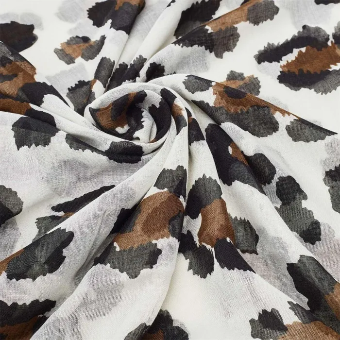 Women Moda In Pelle Scarves Leottie Scarf Natural Leopard Textile