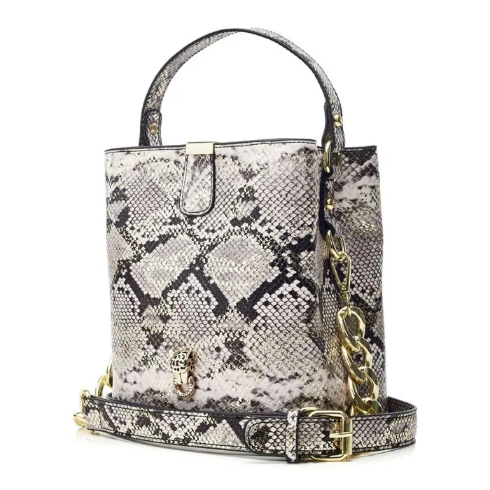 Women Moda In Pelle Shoulder Bags Adriana Bag Natural Snake Snake Print