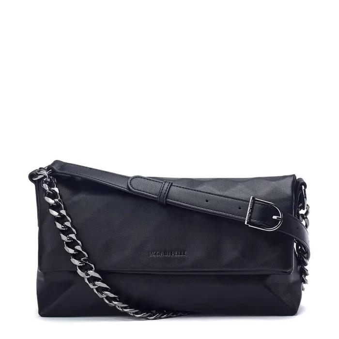 Women Moda In Pelle Shoulder Bags Berlyn Bag Black Porvair