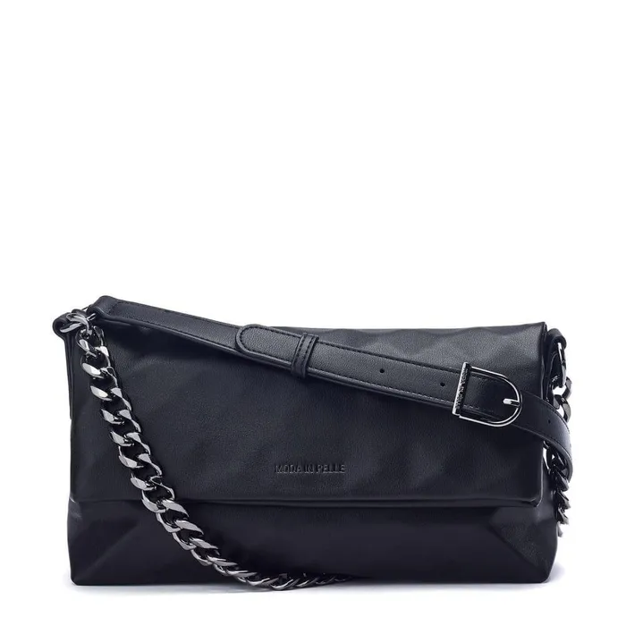 Women Moda In Pelle Shoulder Bags Berlyn Bag Black Porvair