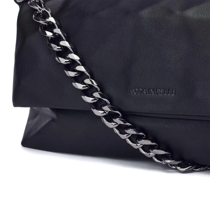 Women Moda In Pelle Shoulder Bags Berlyn Bag Black Porvair