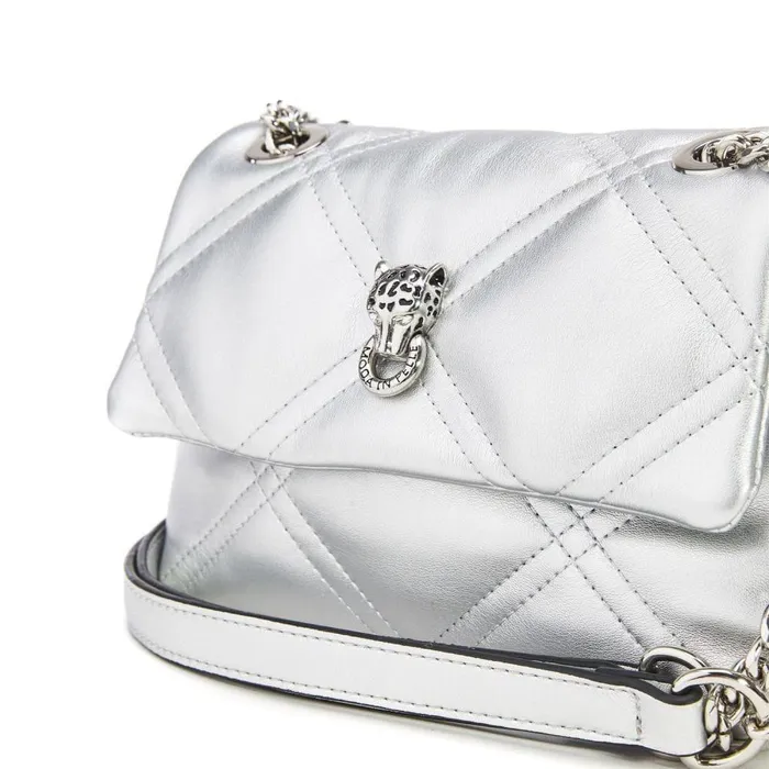 Women Moda In Pelle Shoulder Bags Ellie Bag Silver Porvair