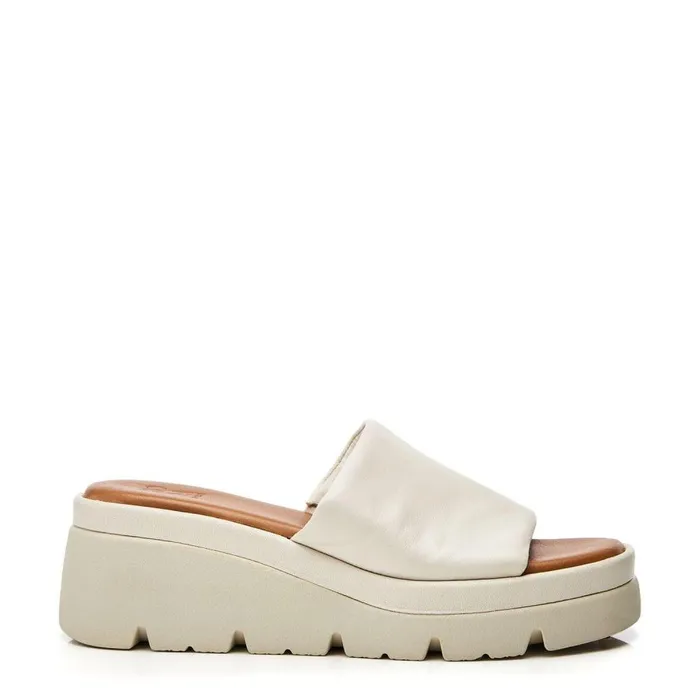 Women Moda In Pelle Slider Sandals Namya Off White Leather