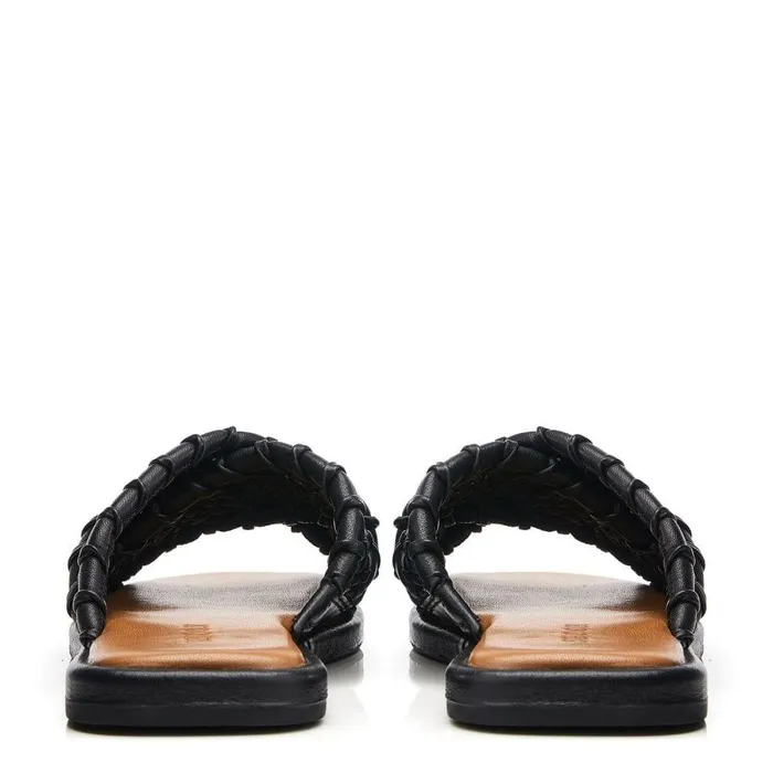 Women Moda In Pelle Slider Sandals Shoon Sh Scope Black Leather