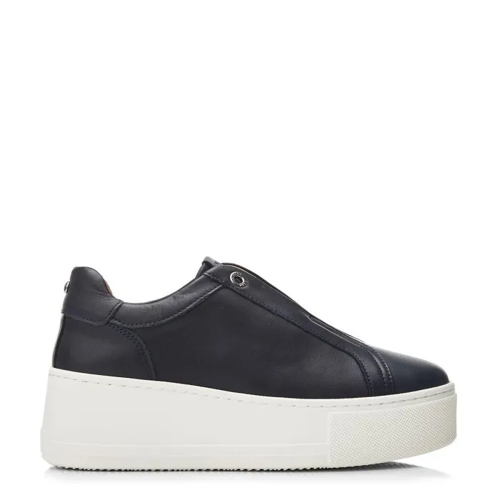 Women Moda In Pelle SlipOn Trainers Auben Navy Leather