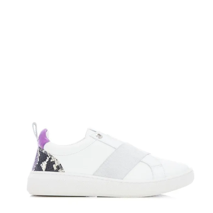 Women Moda In Pelle SlipOn Trainers Brayla White Leather