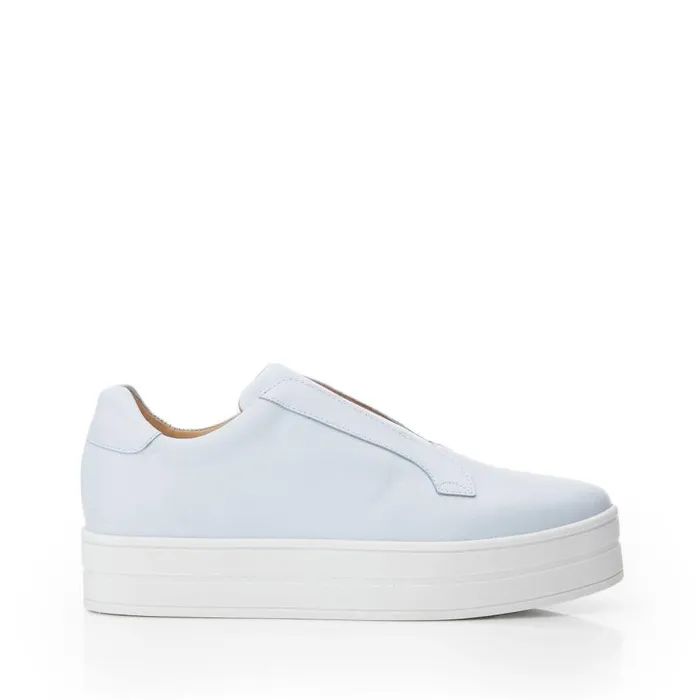 Women Moda In Pelle SlipOn Trainers Bsoleful BBath Light Blue Leather