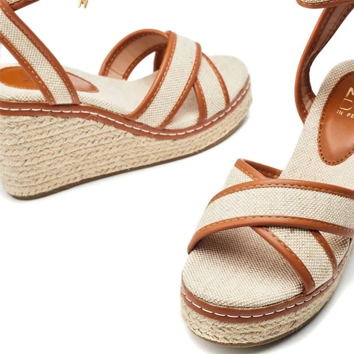 Women Moda In Pelle Wedge Sandals Pamela Tan Textile