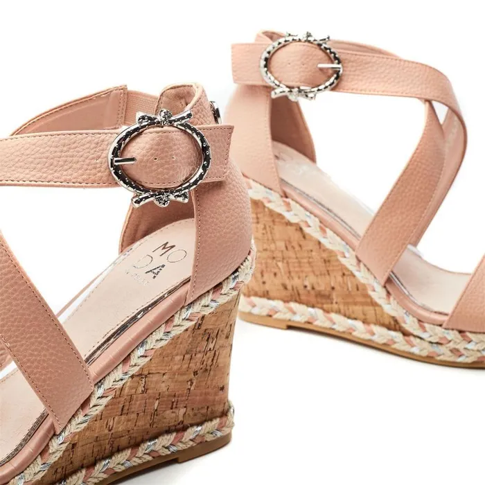 Women Moda In Pelle Wedge Sandals Pursuit Cameo Porvair