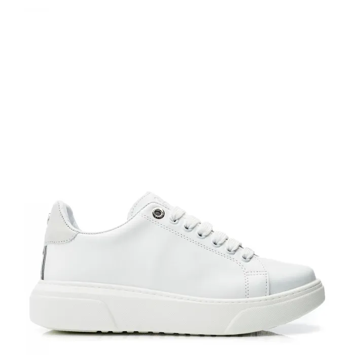 Women Moda In Pelle Wedge Trainers Brynn White Leather