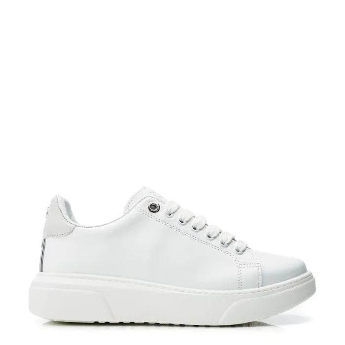Women Moda In Pelle Wedge Trainers Brynn White Leather