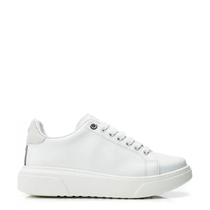 Women Moda In Pelle Wedge Trainers Brynn White Leather