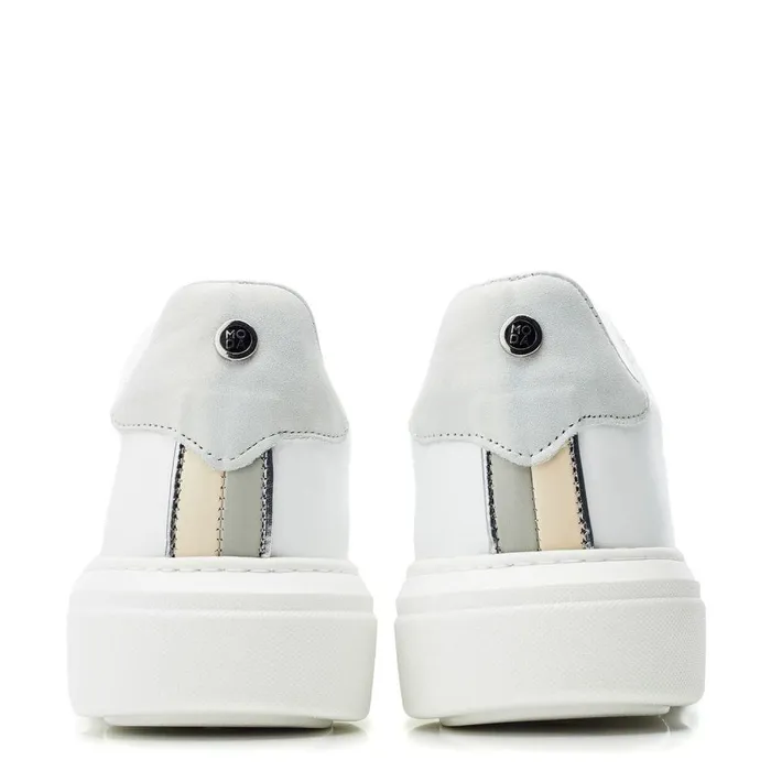 Women Moda In Pelle Wedge Trainers Brynn White Leather