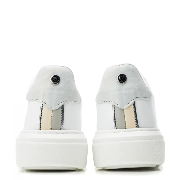 Women Moda In Pelle Wedge Trainers Brynn White Leather