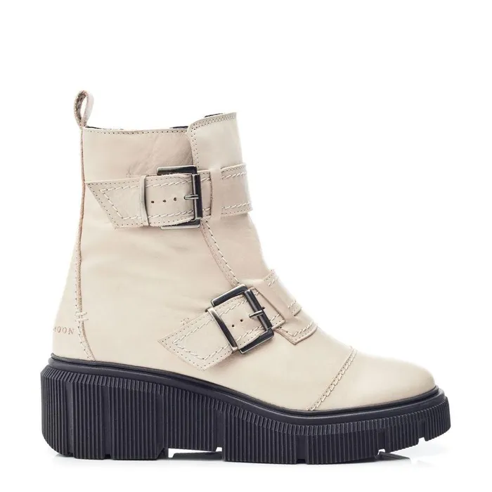 Women Moda In Pelle White Boots Shoon Sh Osborne Off White Leather