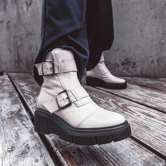 Women Moda In Pelle White Boots Shoon Sh Osborne Off White Leather Women Moda In Pelle White Boots Shoon Sh Osborne Off White Leather