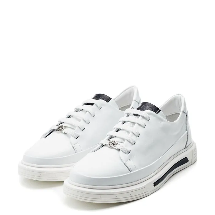 Women Moda In Pelle White Trainers Bailiee White Leather