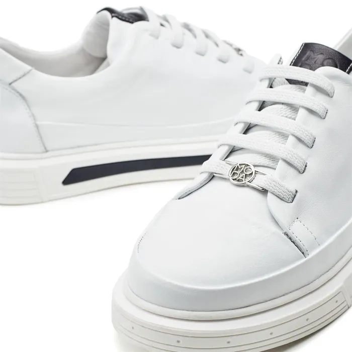 Women Moda In Pelle White Trainers Bailiee White Leather