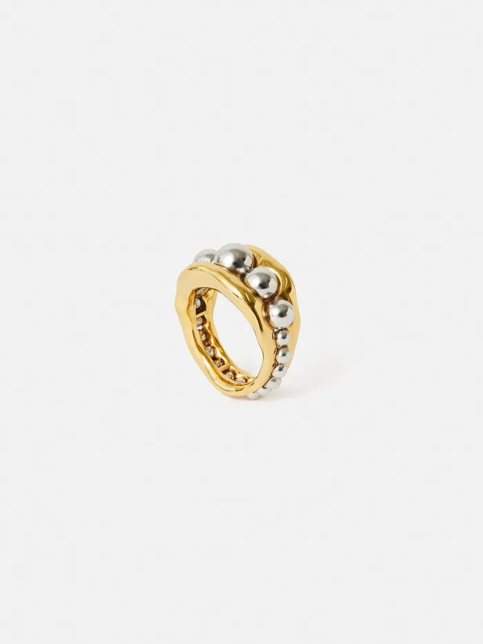 Women Molten Bead Ring Multi Jigsaw Party