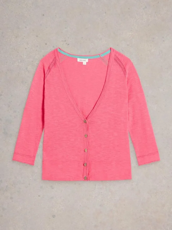 Women NARIA CARDI Bright Pink White Stuff Knitwear Women NARIA CARDI Bright Pink White Stuff Knitwear