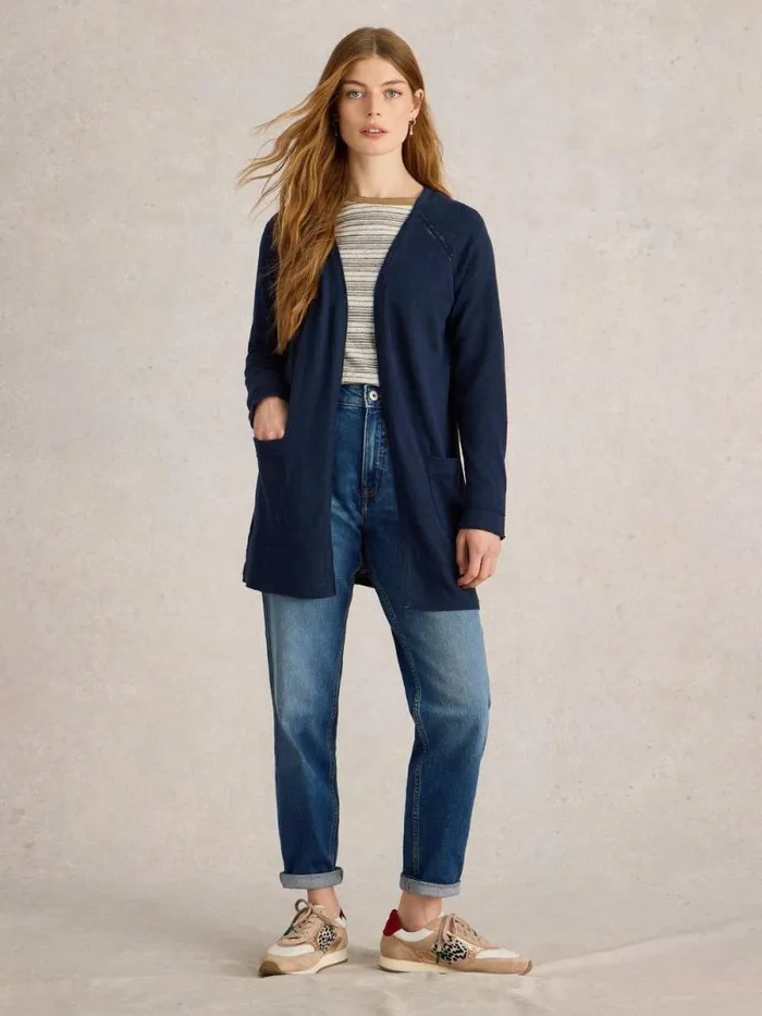 Women NARIA LONGLINE CARDI Dark Navy White Stuff Knitwear