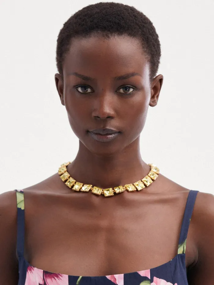 Women Necklaces Oscar De La Renta Large Stone Tennis Necklace Jonquil