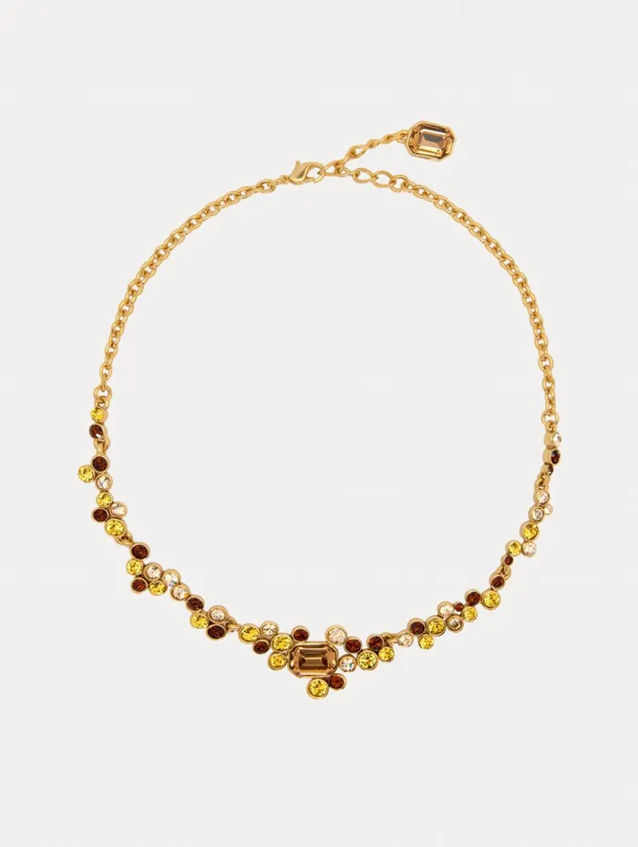 Women Necklaces Oscar De La Renta Mixed Crystal Cluster Necklace Topaz