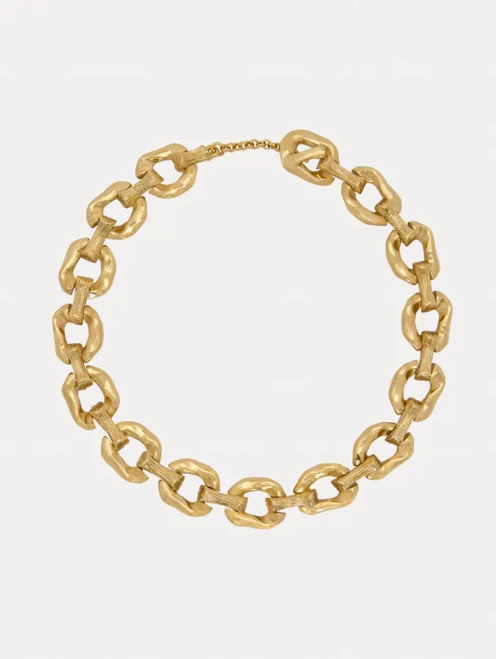 Women Necklaces Oscar De La Renta Oversized ChainLink Necklace Gold