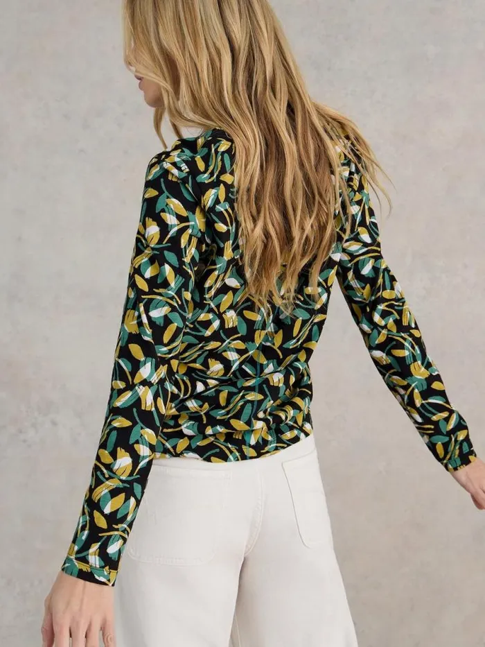 Women NELLY LONG SLEEVE TEE Black Print White Stuff Tops and Tees Women NELLY LONG SLEEVE TEE Black Print White Stuff Tops and Tees