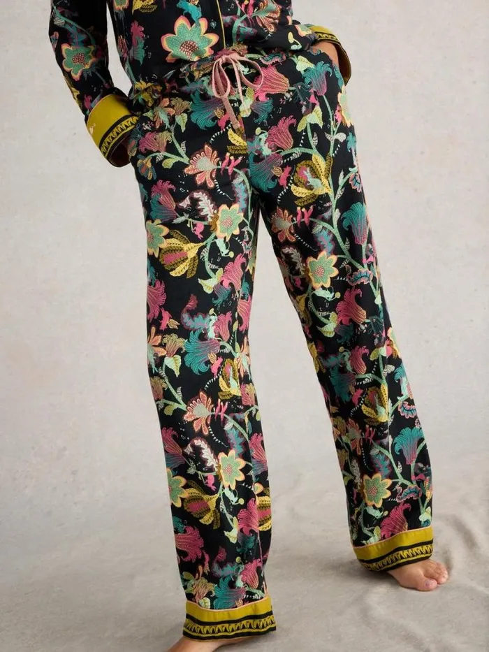 Women Nina PJ Bottom Black Print White Stuff Nightwear