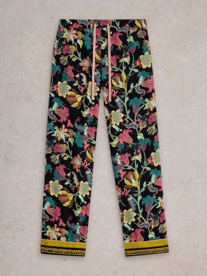 Women Nina PJ Bottom Black Print White Stuff Nightwear