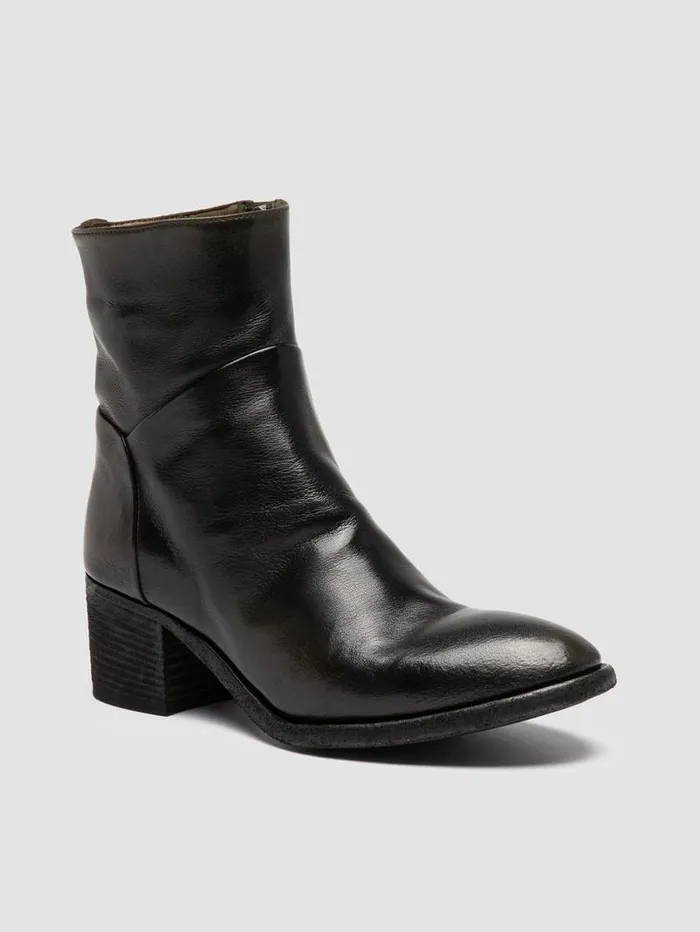 Women Officine Creative Footwear DENNER 107 Dark Green Leather Ankle Boots