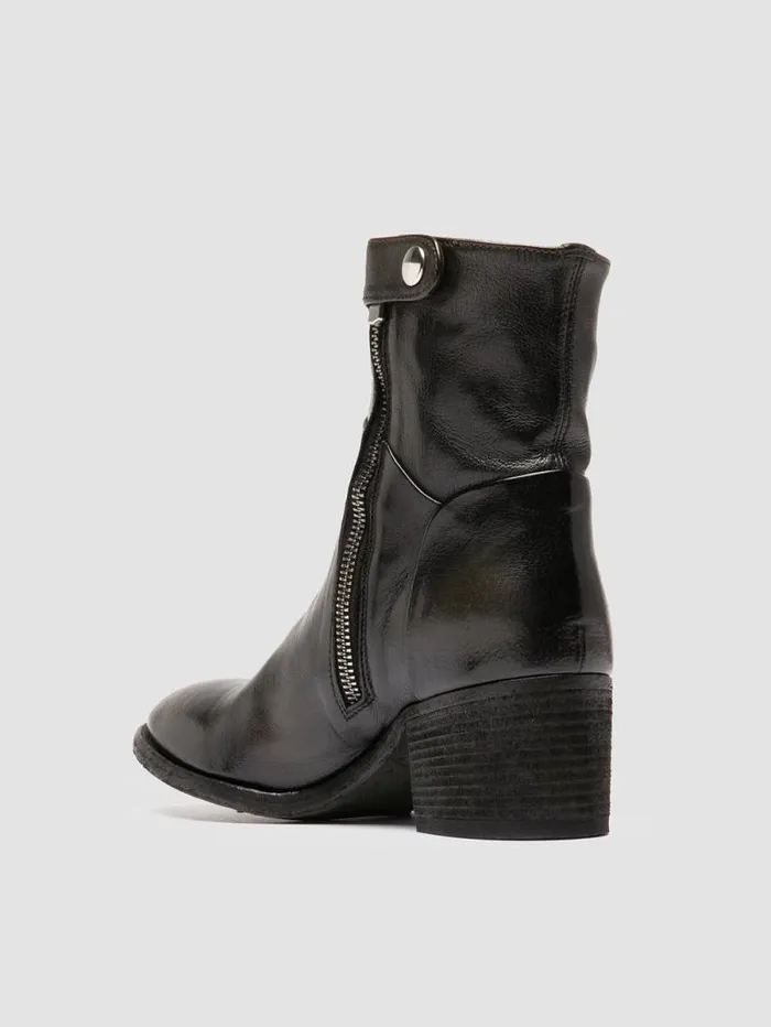 Women Officine Creative Footwear DENNER 107 Dark Green Leather Ankle Boots