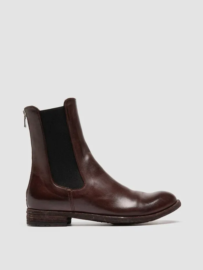 Women Officine Creative Footwear LEXIKON 073 Brown Leather Zip Boots
