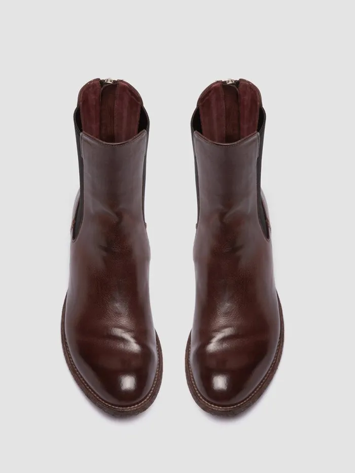 Women Officine Creative Footwear LEXIKON 073 Brown Leather Zip Boots