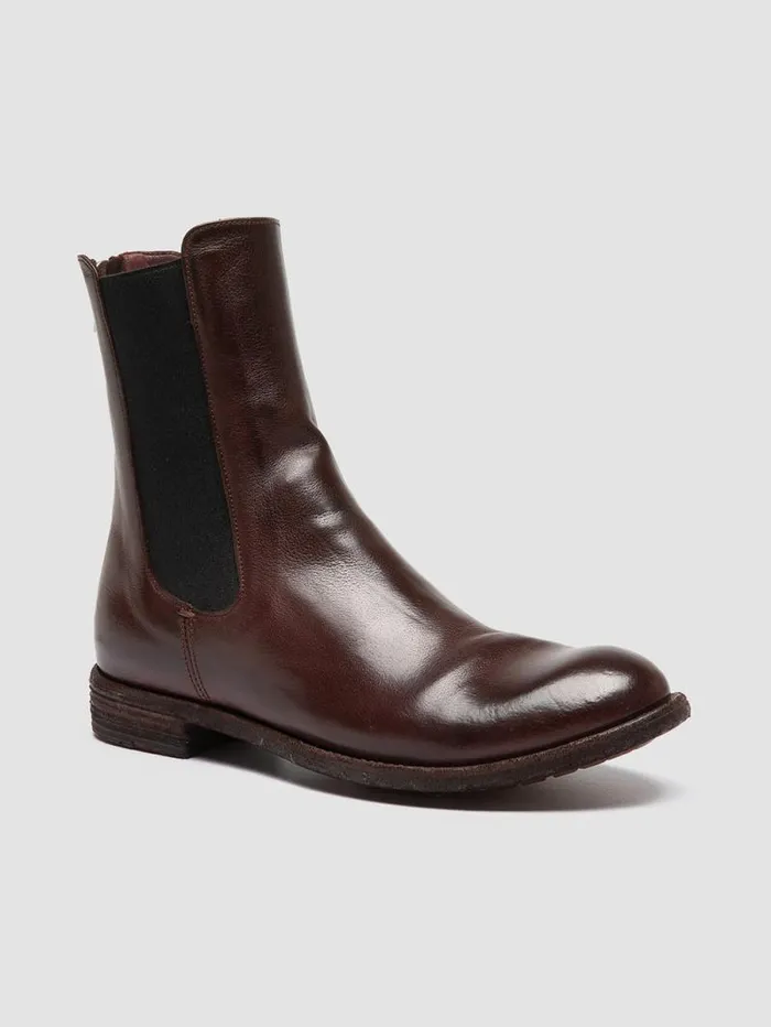 Women Officine Creative Footwear LEXIKON 073 Brown Leather Zip Boots