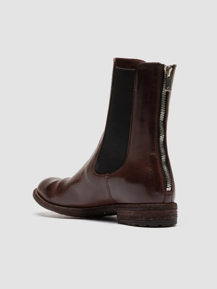 Women Officine Creative Footwear LEXIKON 073 Brown Leather Zip Boots