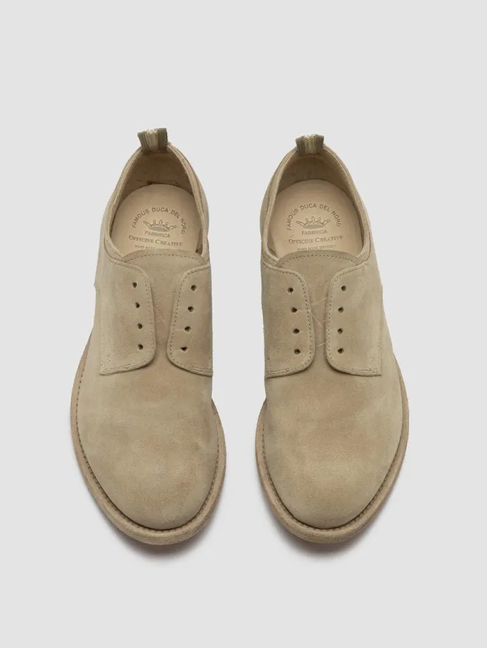 Women Officine Creative Footwear LEXIKON 501 Ivory Suede Derby Shoes Women Officine Creative Footwear LEXIKON 501 Ivory Suede Derby Shoes