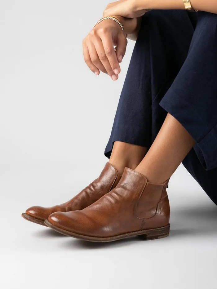 Women Officine Creative Footwear LEXIKON 528 Brown Leather Booties