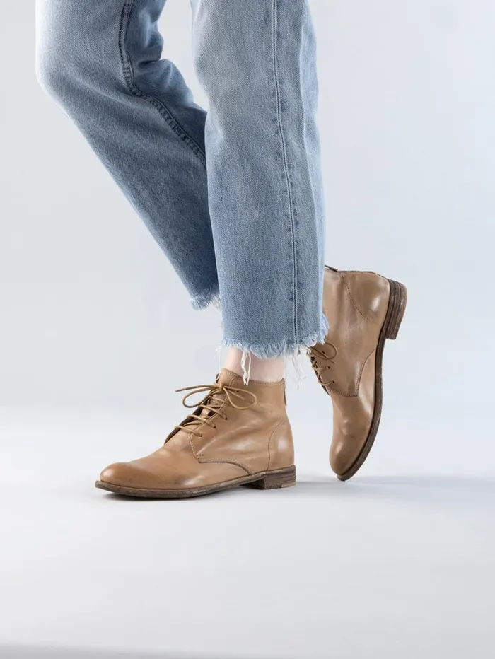 Women Officine Creative Footwear LEXIKON 539 Taupe Leather Laceup Boots Women Officine Creative Footwear LEXIKON 539 Taupe Leather Laceup Boots
