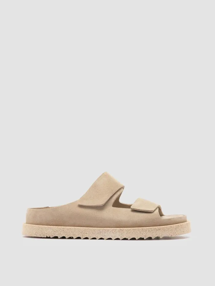 Women Officine Creative Footwear SANDS 105 Ivory Suede Slide Sandals
