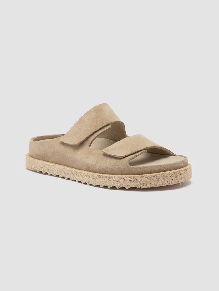 Women Officine Creative Footwear SANDS 105 Ivory Suede Slide Sandals Women Officine Creative Footwear SANDS 105 Ivory Suede Slide Sandals