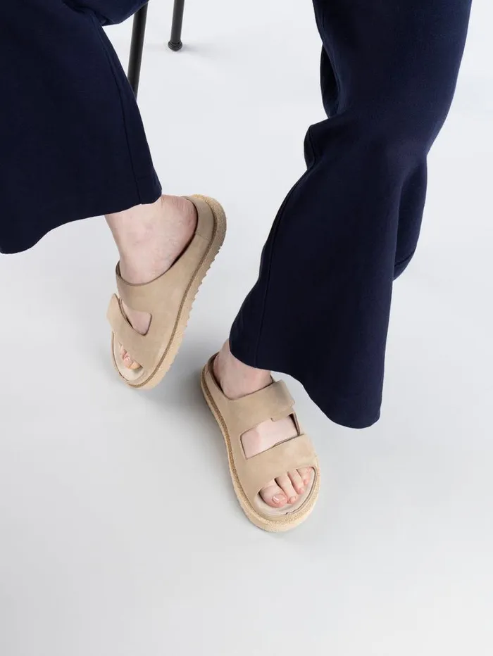 Women Officine Creative Footwear SANDS 105 Ivory Suede Slide Sandals Women Officine Creative Footwear SANDS 105 Ivory Suede Slide Sandals