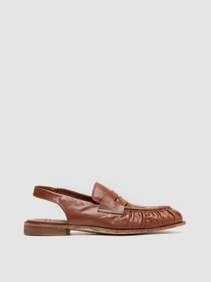 Women Officine Creative Footwear SOLITUDE 102 Brown Leather Slingback Sandals
