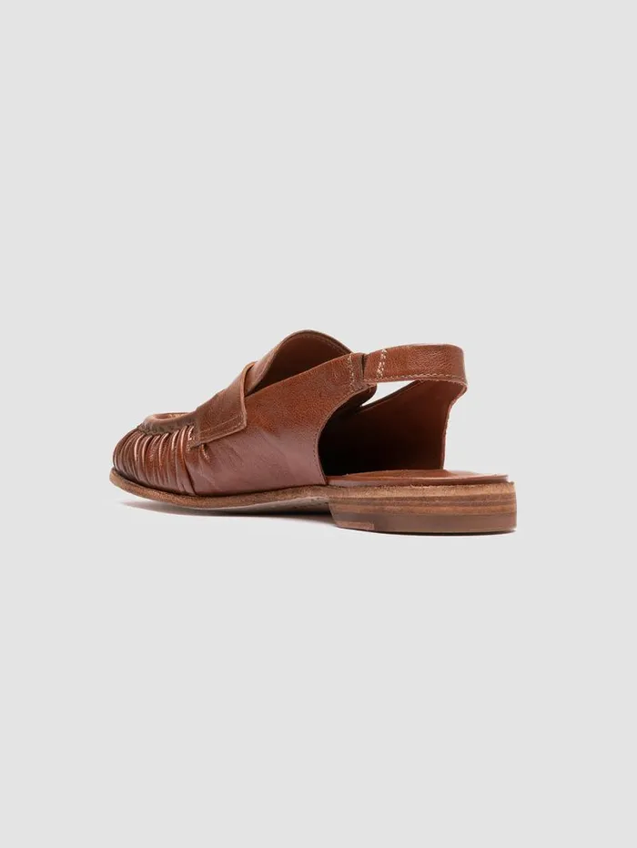 Women Officine Creative Footwear SOLITUDE 102 Brown Leather Slingback Sandals Women Officine Creative Footwear SOLITUDE 102 Brown Leather Slingback Sandals